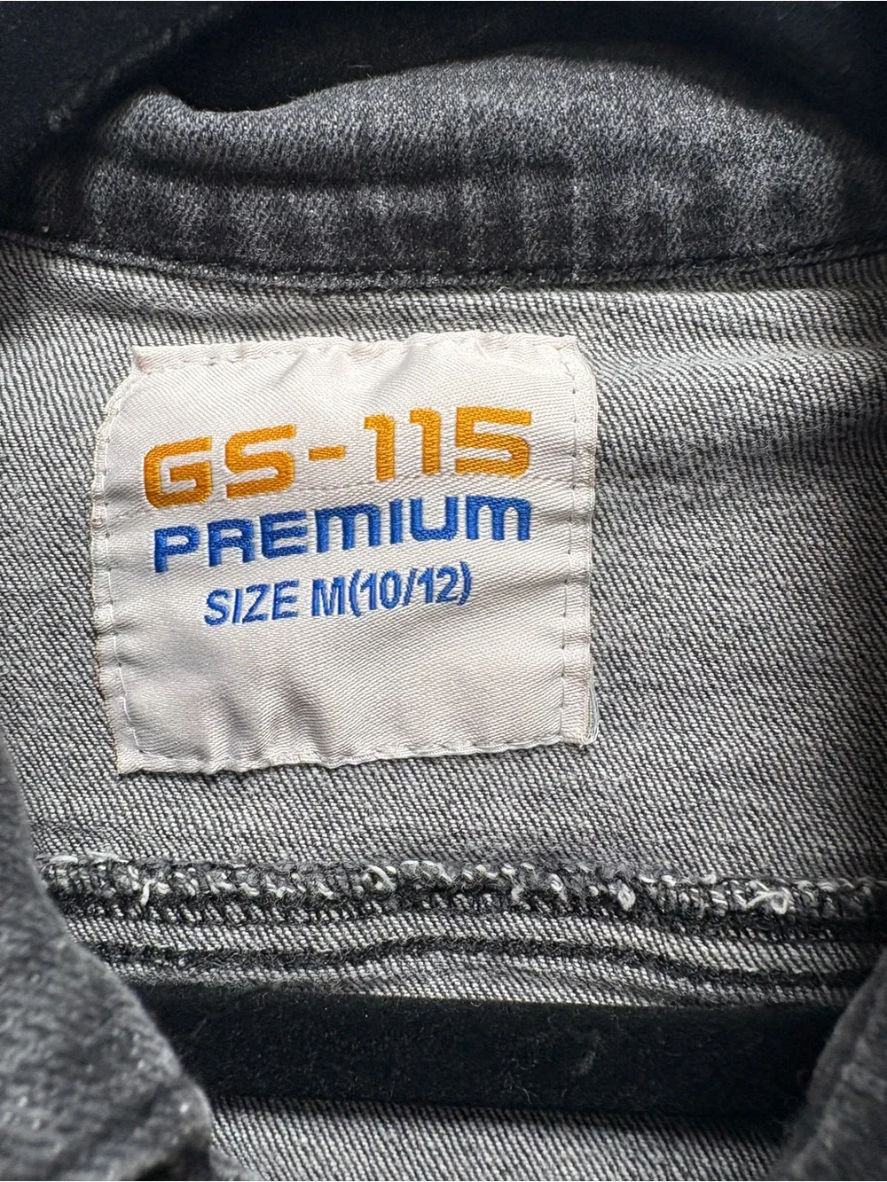 GS115 Kids Black Distressed Denim Jacket with Paint-Splash Detail